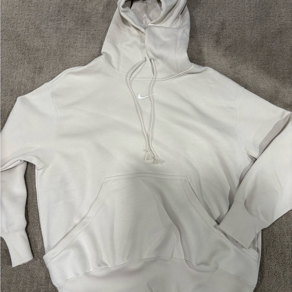 Nike Cream Hoodie with Drawstring women’s medium